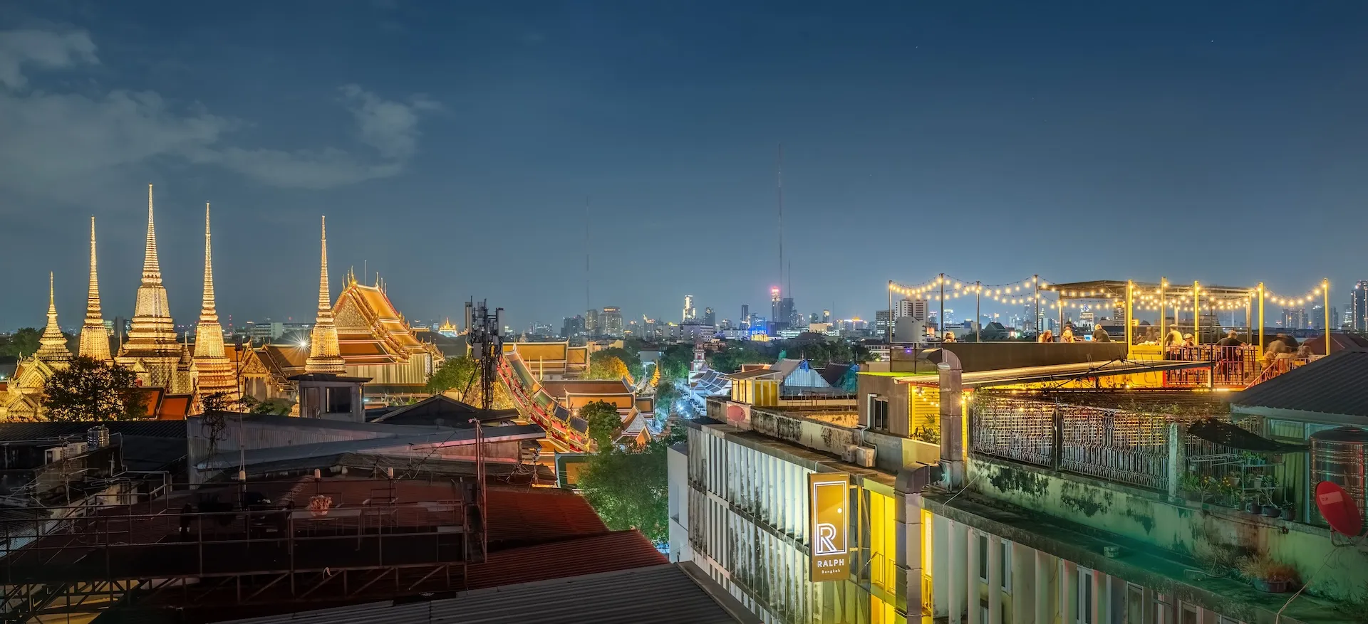 RALPH Bangkok rooftop terrace overlooking Wat Arun